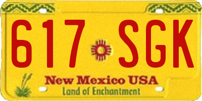 NM license plate 617SGK