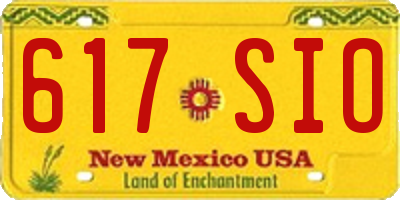 NM license plate 617SIO