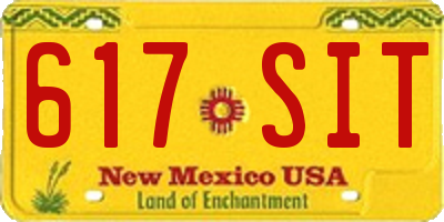 NM license plate 617SIT