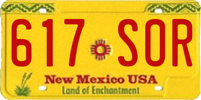 NM license plate 617SOR
