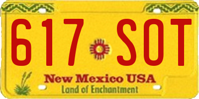 NM license plate 617SOT