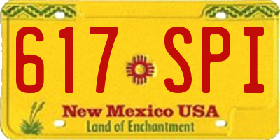NM license plate 617SPI