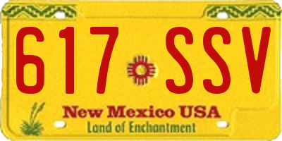 NM license plate 617SSV