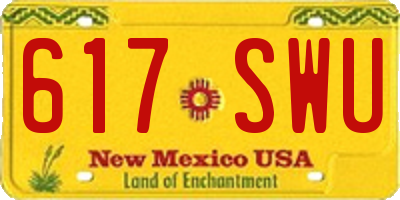 NM license plate 617SWU