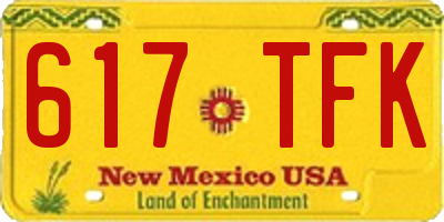 NM license plate 617TFK