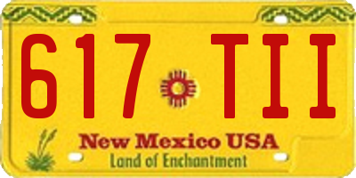 NM license plate 617TII