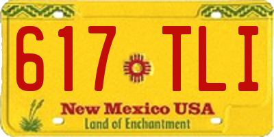 NM license plate 617TLI