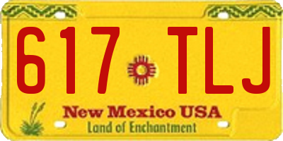 NM license plate 617TLJ