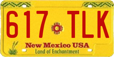 NM license plate 617TLK