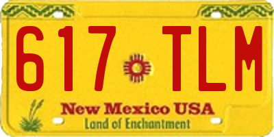 NM license plate 617TLM