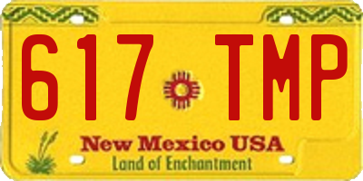 NM license plate 617TMP