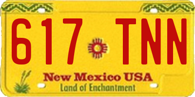 NM license plate 617TNN