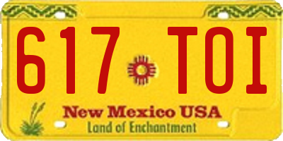 NM license plate 617TOI