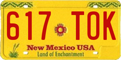 NM license plate 617TOK