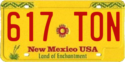 NM license plate 617TON