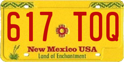 NM license plate 617TOQ