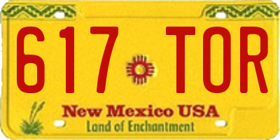 NM license plate 617TOR