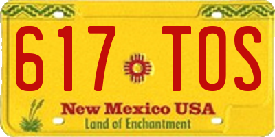 NM license plate 617TOS