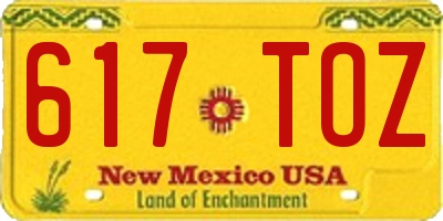 NM license plate 617TOZ