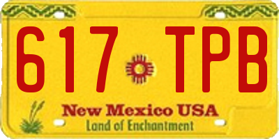 NM license plate 617TPB
