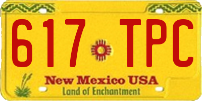 NM license plate 617TPC