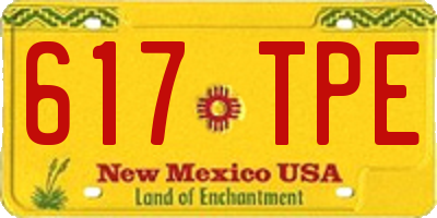 NM license plate 617TPE