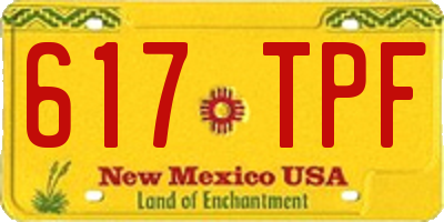 NM license plate 617TPF