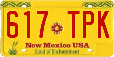 NM license plate 617TPK