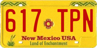 NM license plate 617TPN