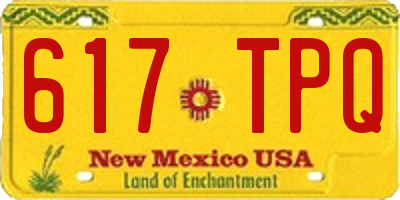 NM license plate 617TPQ