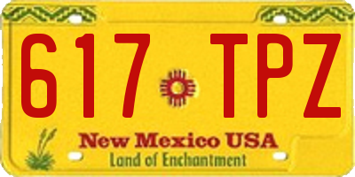 NM license plate 617TPZ