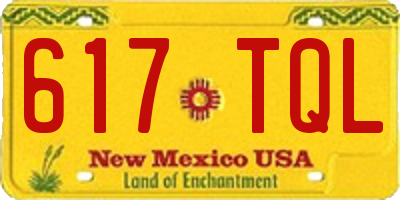 NM license plate 617TQL