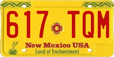 NM license plate 617TQM