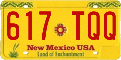 NM license plate 617TQQ