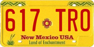 NM license plate 617TRO