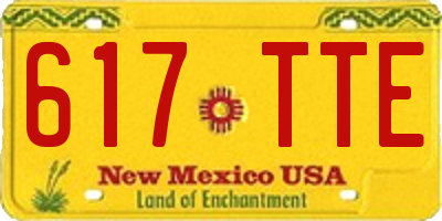 NM license plate 617TTE