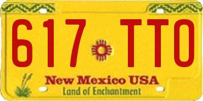NM license plate 617TTO