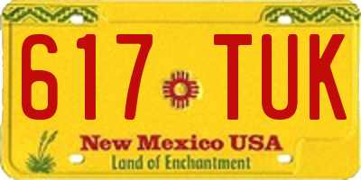 NM license plate 617TUK