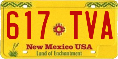NM license plate 617TVA