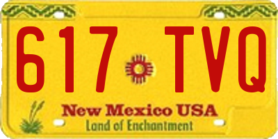 NM license plate 617TVQ