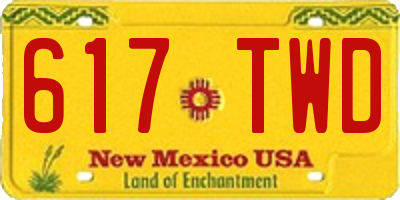 NM license plate 617TWD