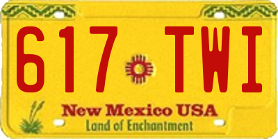 NM license plate 617TWI