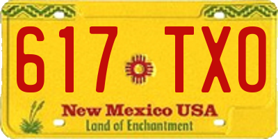 NM license plate 617TXO