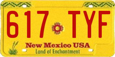 NM license plate 617TYF