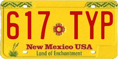 NM license plate 617TYP