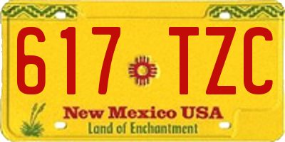 NM license plate 617TZC