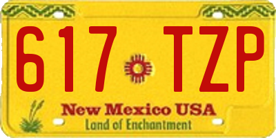 NM license plate 617TZP