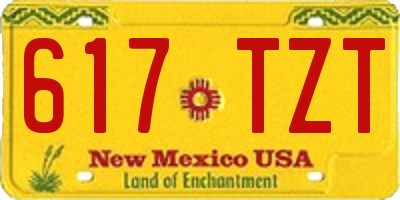 NM license plate 617TZT