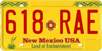 NM license plate 618RAE