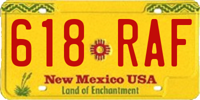 NM license plate 618RAF